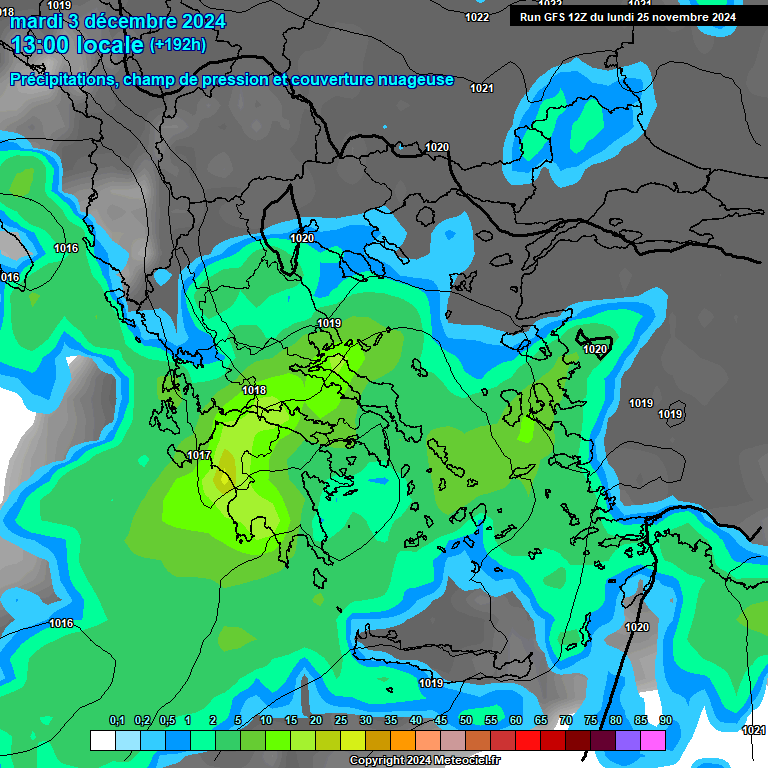 Modele GFS - Carte prvisions 