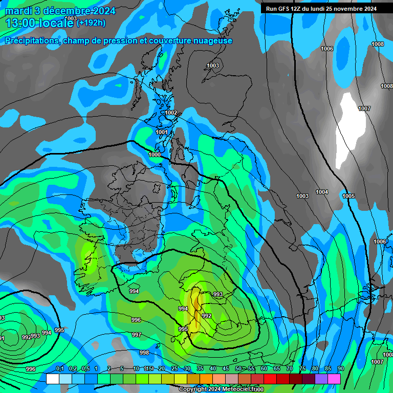 Modele GFS - Carte prvisions 