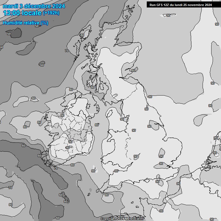 Modele GFS - Carte prvisions 