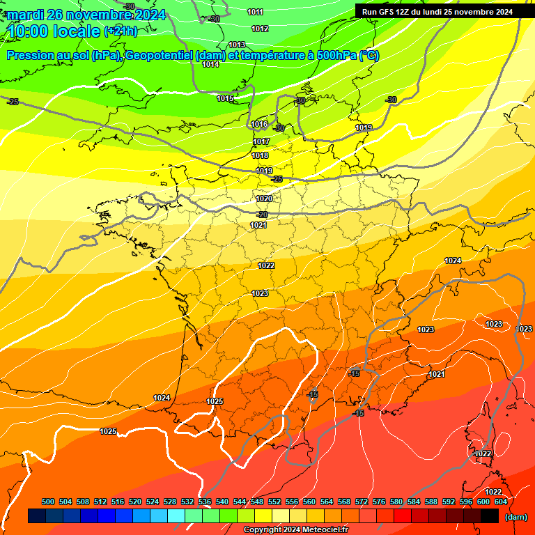 Modele GFS - Carte prvisions 