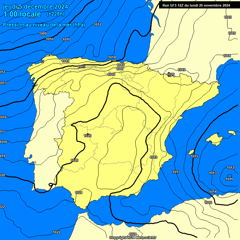 Modele GFS - Carte prvisions 