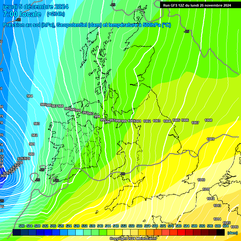 Modele GFS - Carte prvisions 