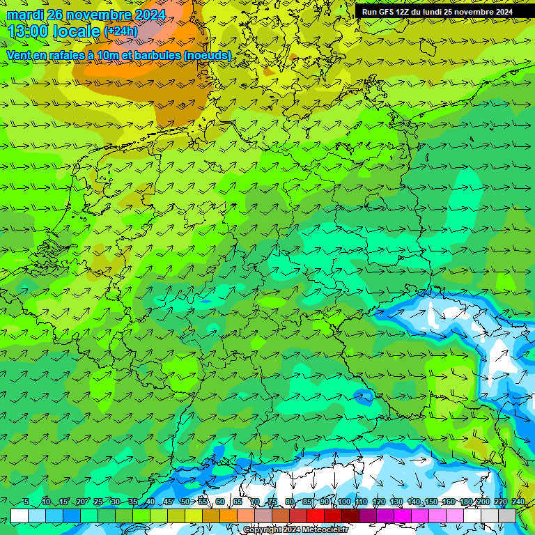 Modele GFS - Carte prvisions 