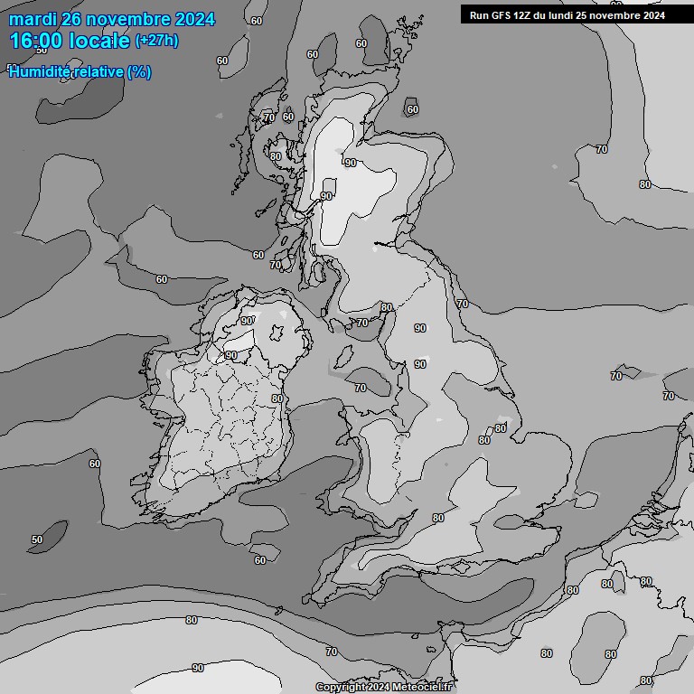 Modele GFS - Carte prvisions 