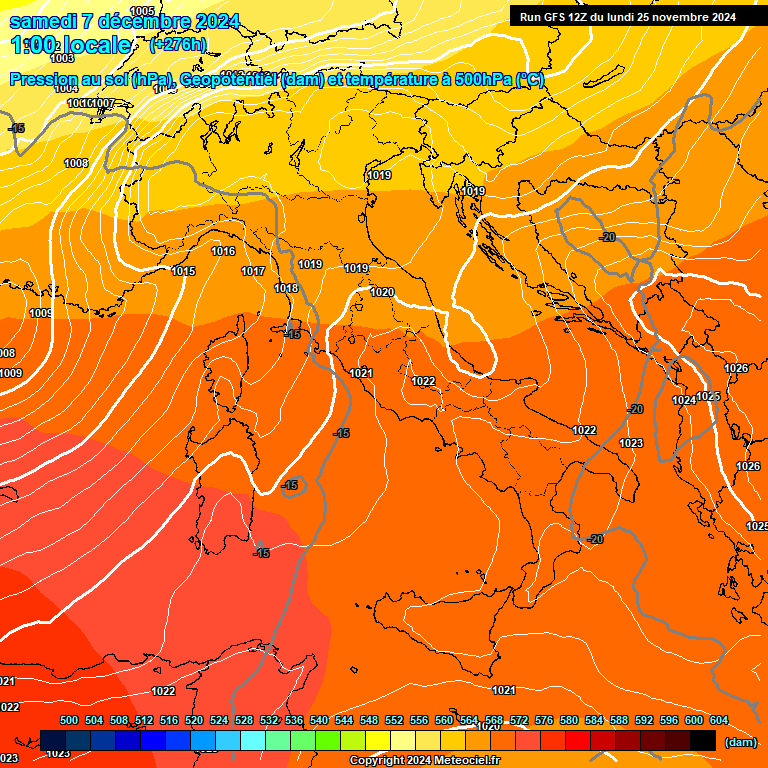 Modele GFS - Carte prvisions 