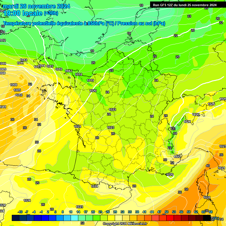 Modele GFS - Carte prvisions 