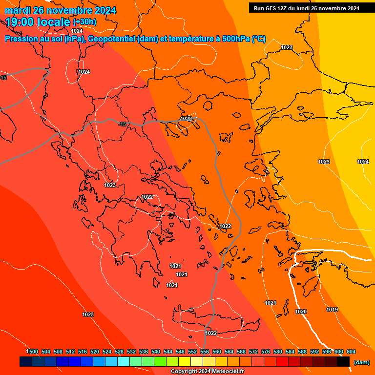 Modele GFS - Carte prvisions 