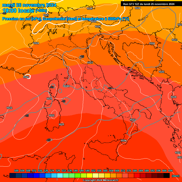 Modele GFS - Carte prvisions 