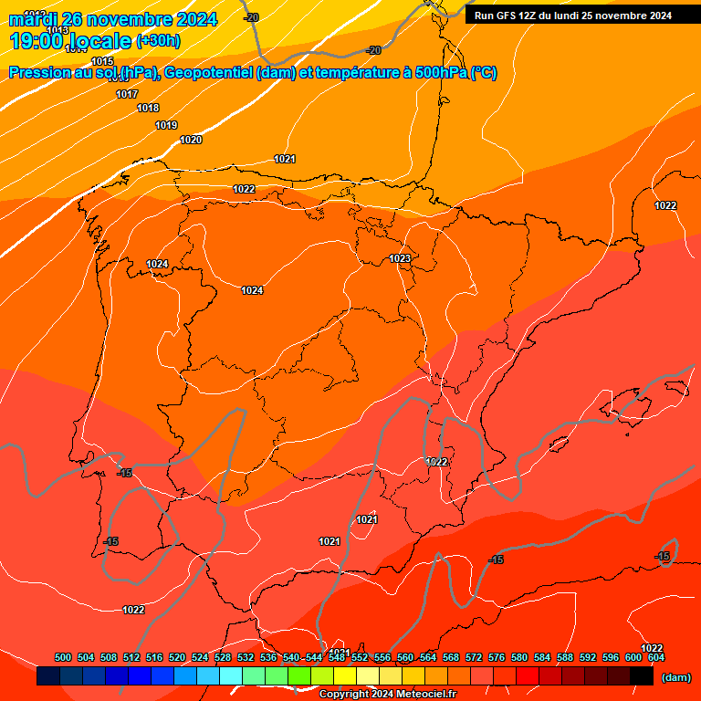 Modele GFS - Carte prvisions 