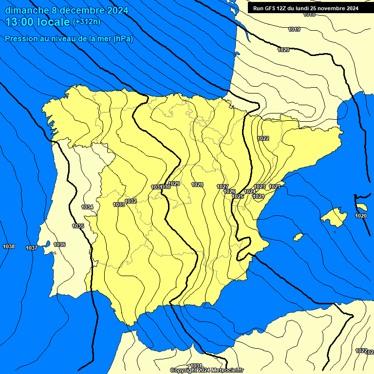 Modele GFS - Carte prvisions 