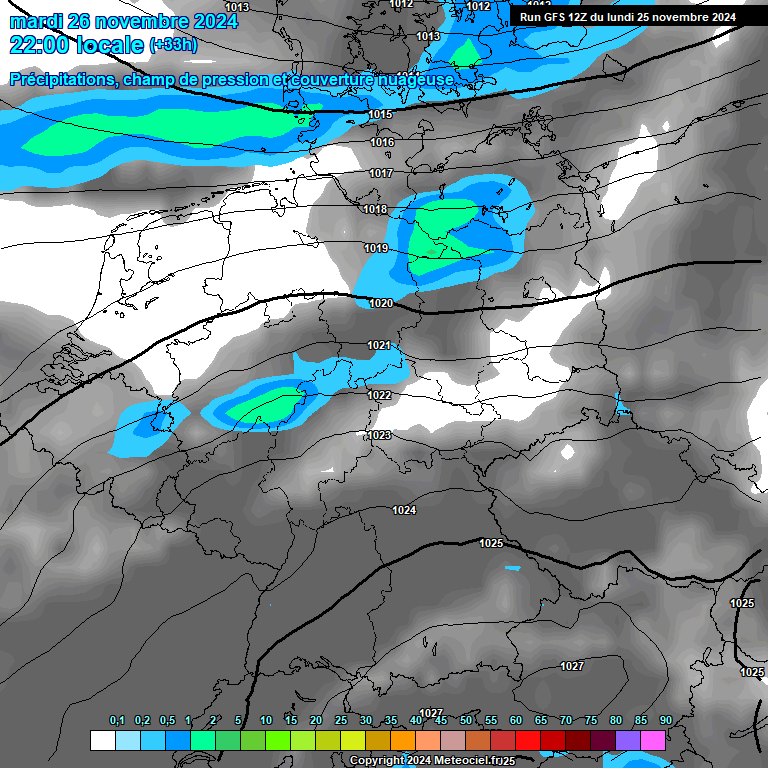 Modele GFS - Carte prvisions 