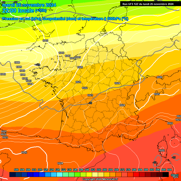 Modele GFS - Carte prvisions 