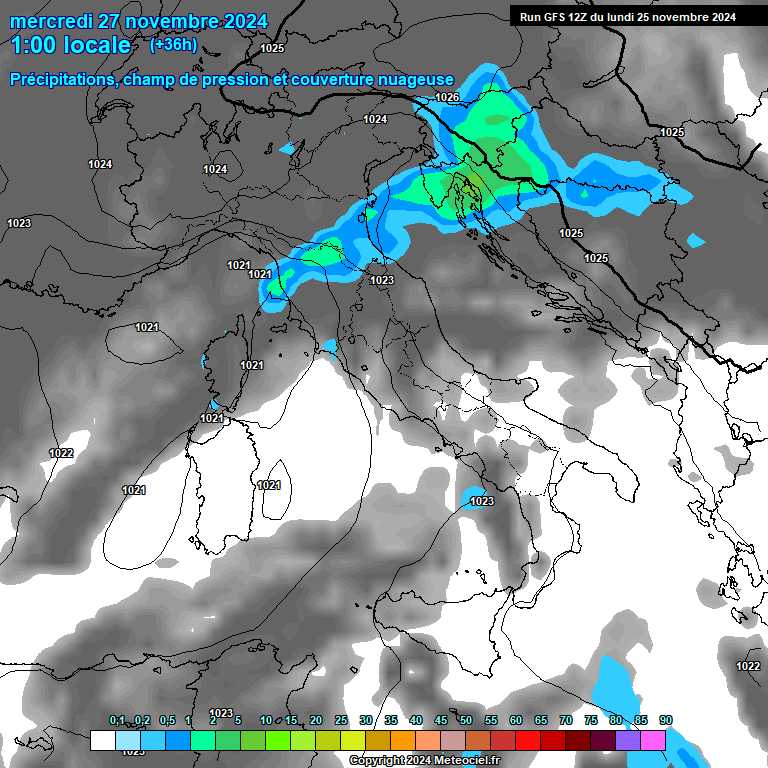 Modele GFS - Carte prvisions 