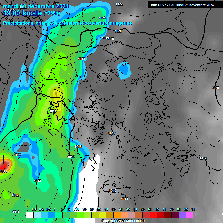 Modele GFS - Carte prvisions 