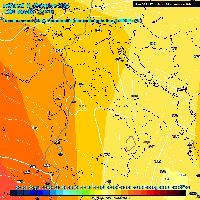 Modele GFS - Carte prvisions 