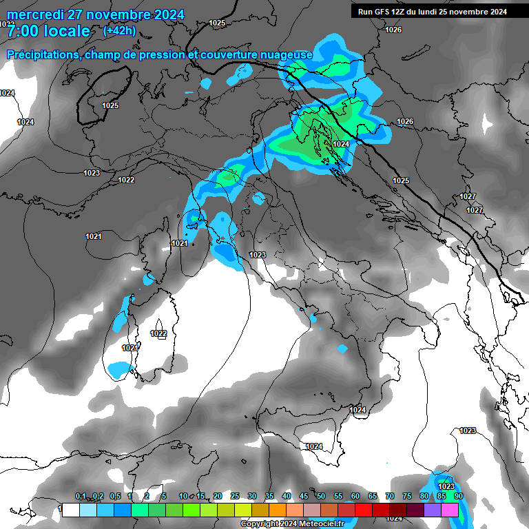 Modele GFS - Carte prvisions 