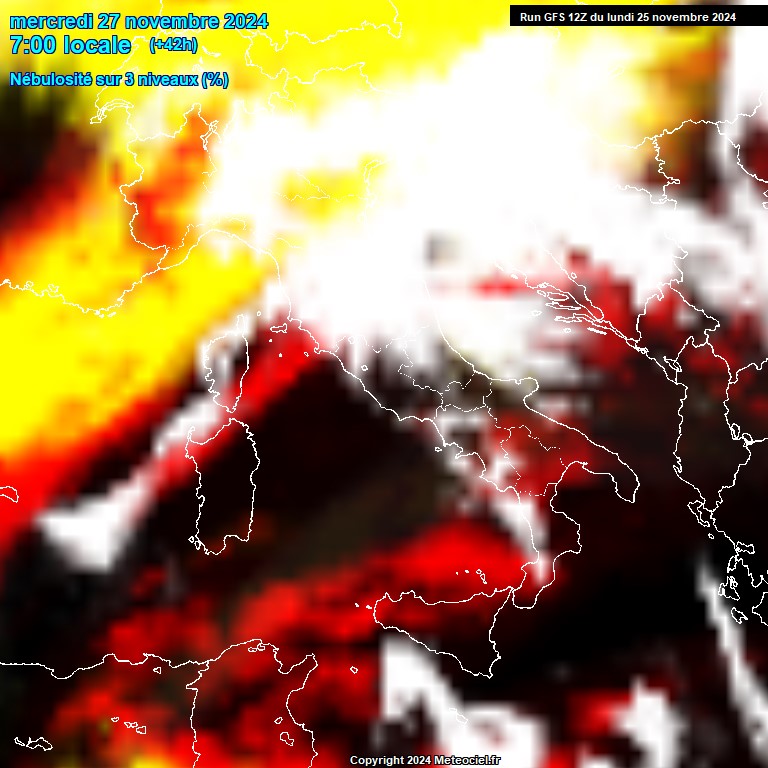 Modele GFS - Carte prvisions 