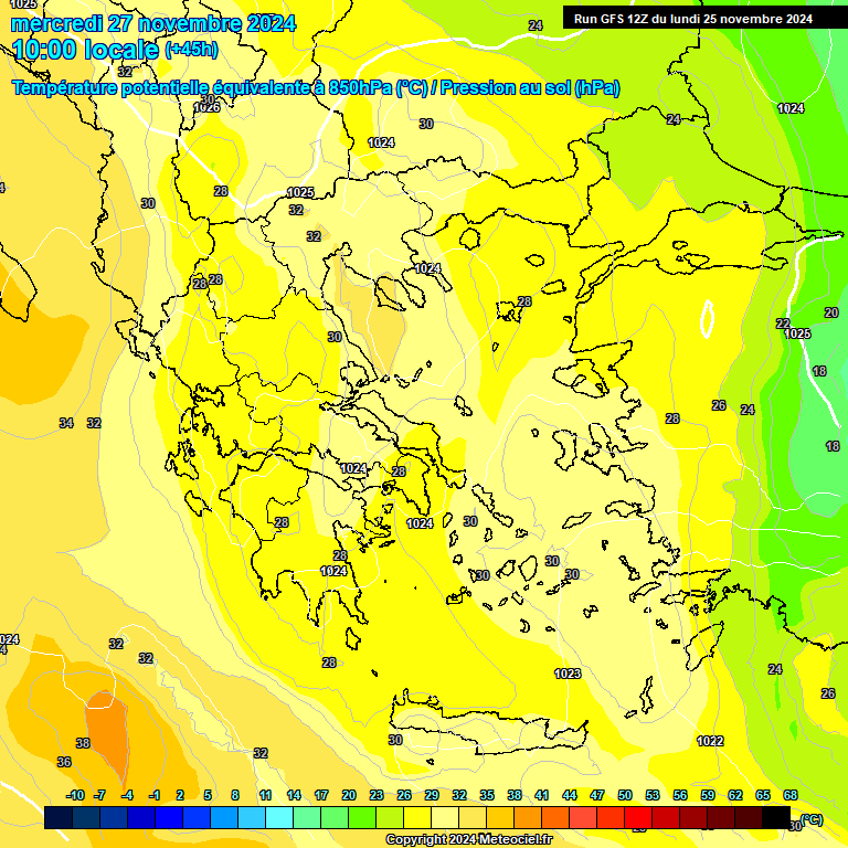 Modele GFS - Carte prvisions 