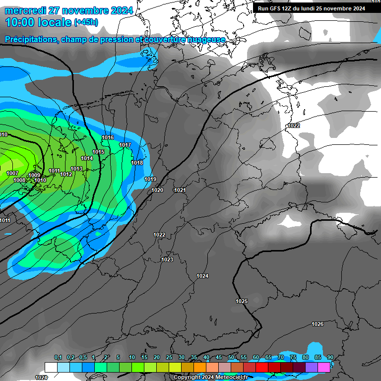 Modele GFS - Carte prvisions 