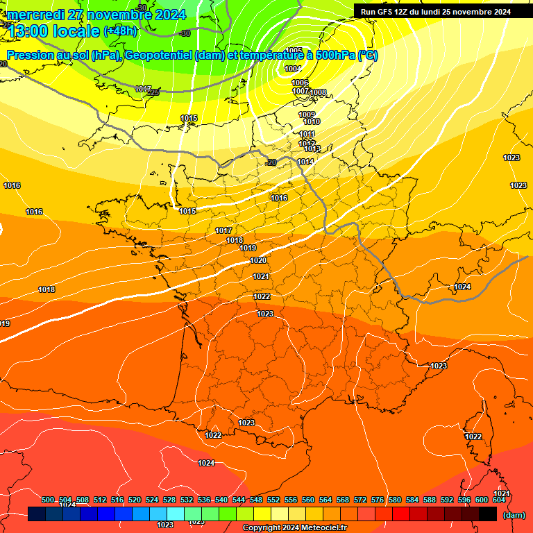 Modele GFS - Carte prvisions 