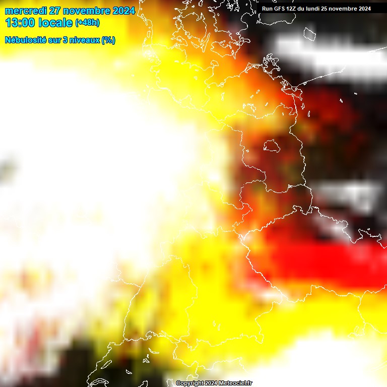 Modele GFS - Carte prvisions 