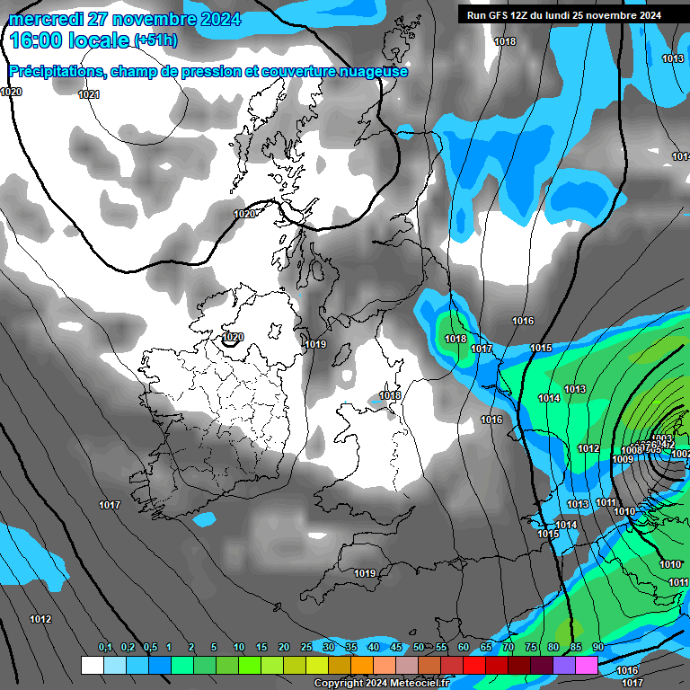 Modele GFS - Carte prvisions 