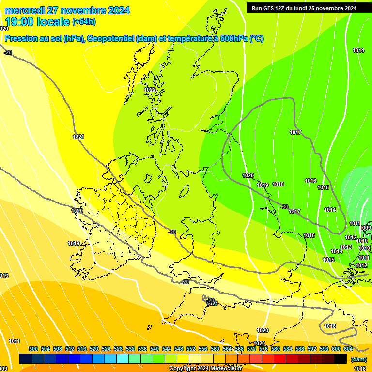 Modele GFS - Carte prvisions 