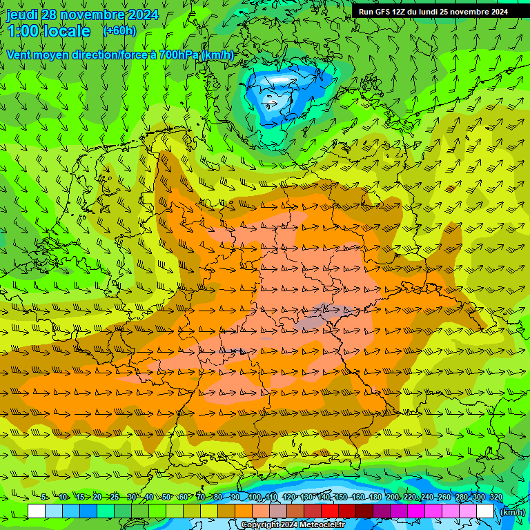 Modele GFS - Carte prvisions 