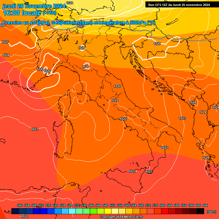 Modele GFS - Carte prvisions 