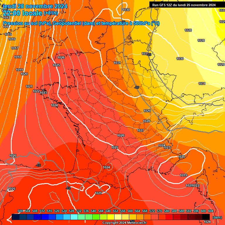 Modele GFS - Carte prvisions 