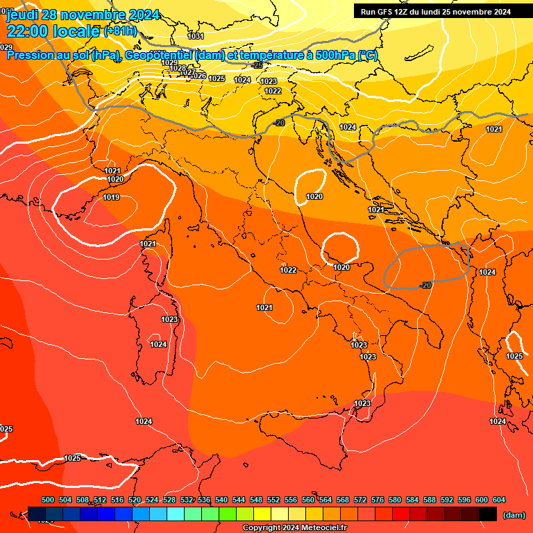 Modele GFS - Carte prvisions 