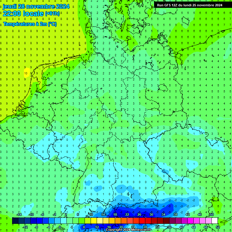 Modele GFS - Carte prvisions 