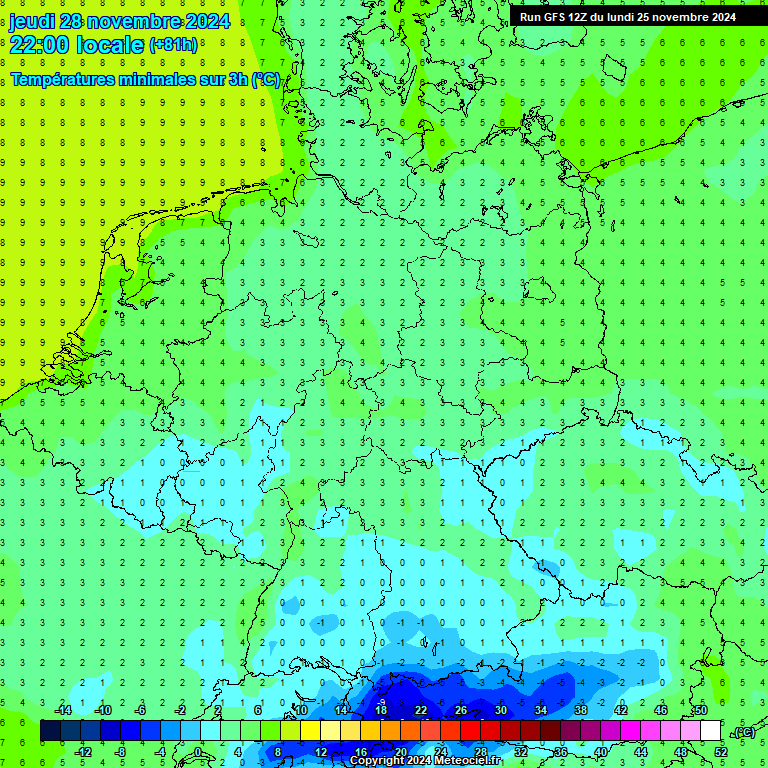 Modele GFS - Carte prvisions 