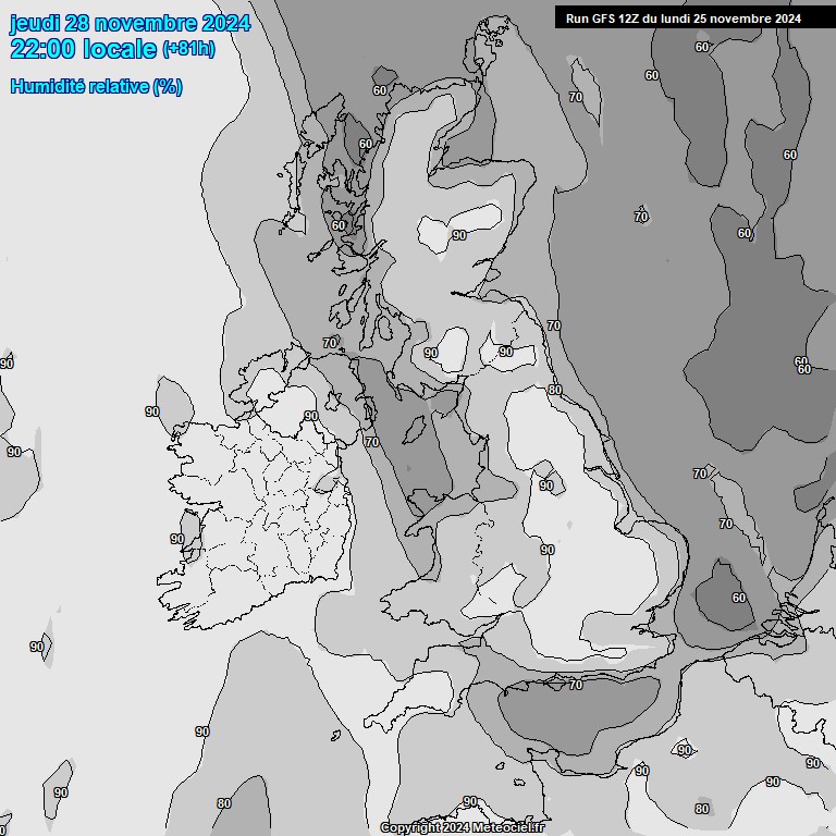 Modele GFS - Carte prvisions 