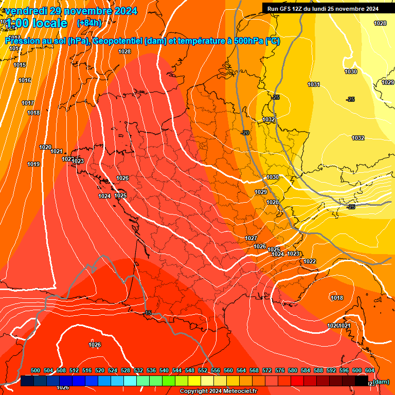 Modele GFS - Carte prvisions 