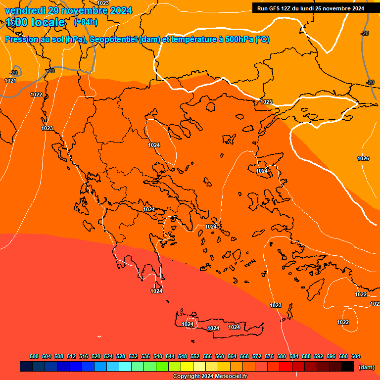 Modele GFS - Carte prvisions 