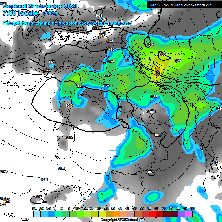 Modele GFS - Carte prvisions 