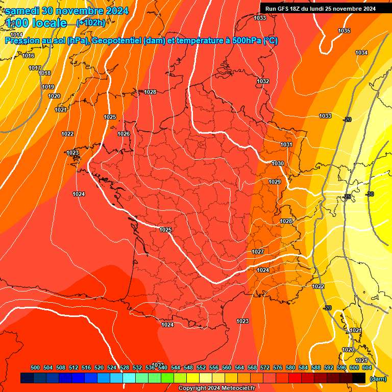 Modele GFS - Carte prvisions 