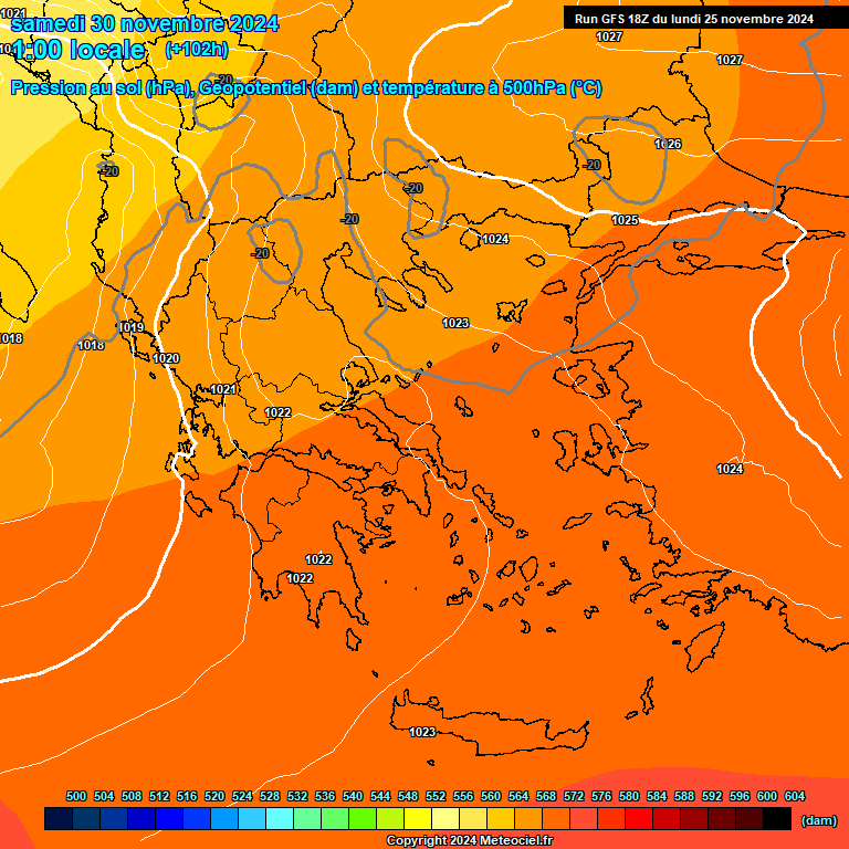 Modele GFS - Carte prvisions 