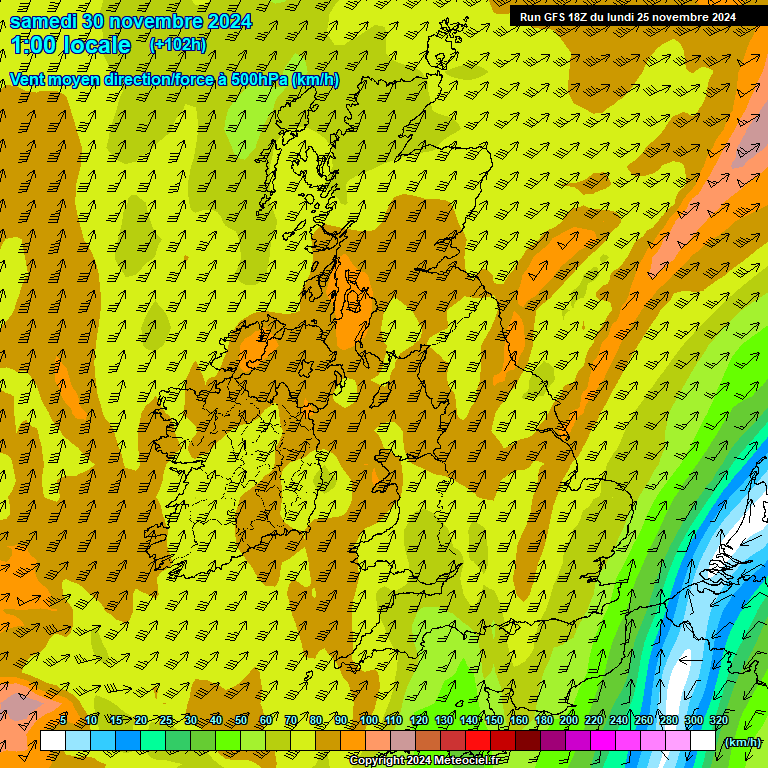 Modele GFS - Carte prvisions 