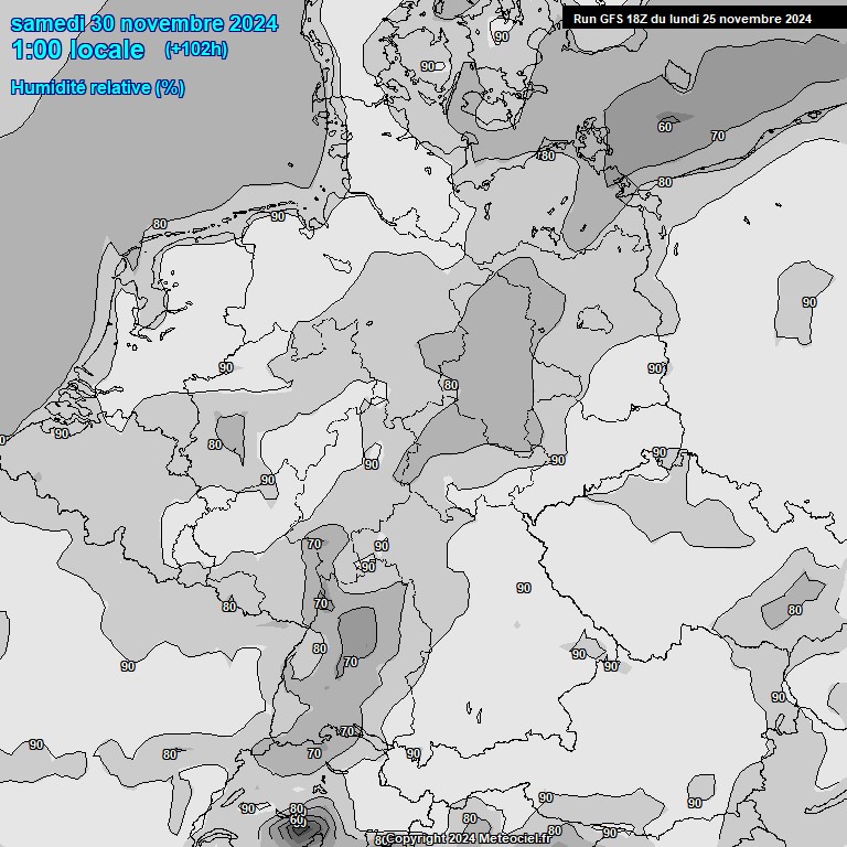 Modele GFS - Carte prvisions 