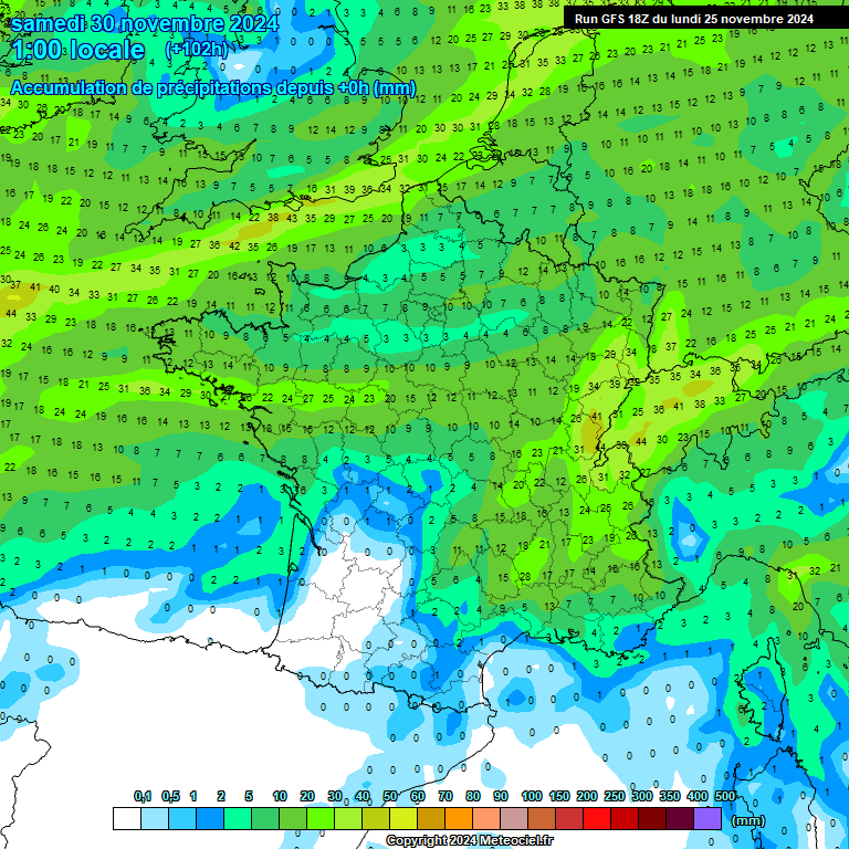 Modele GFS - Carte prvisions 