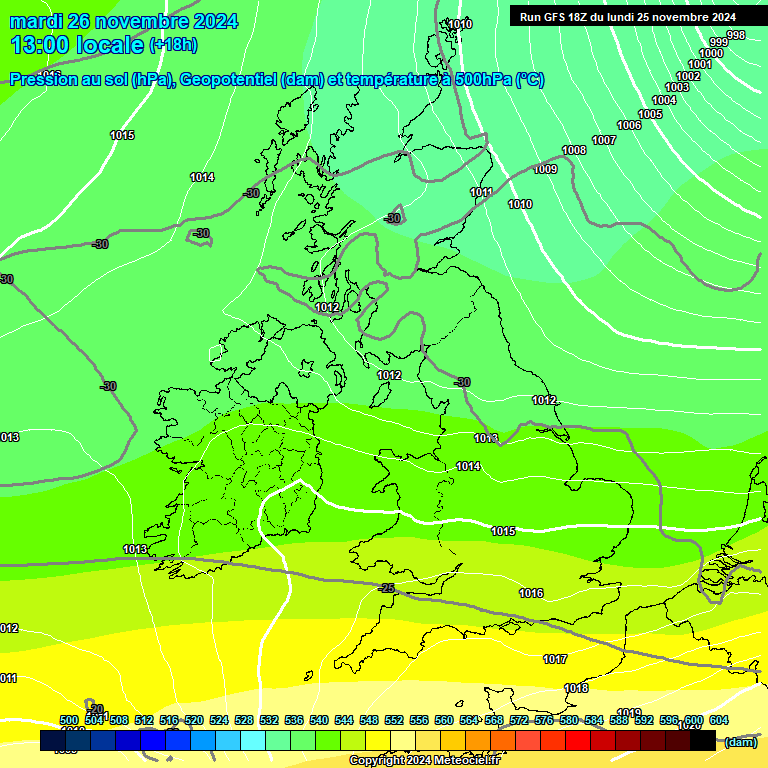 Modele GFS - Carte prvisions 