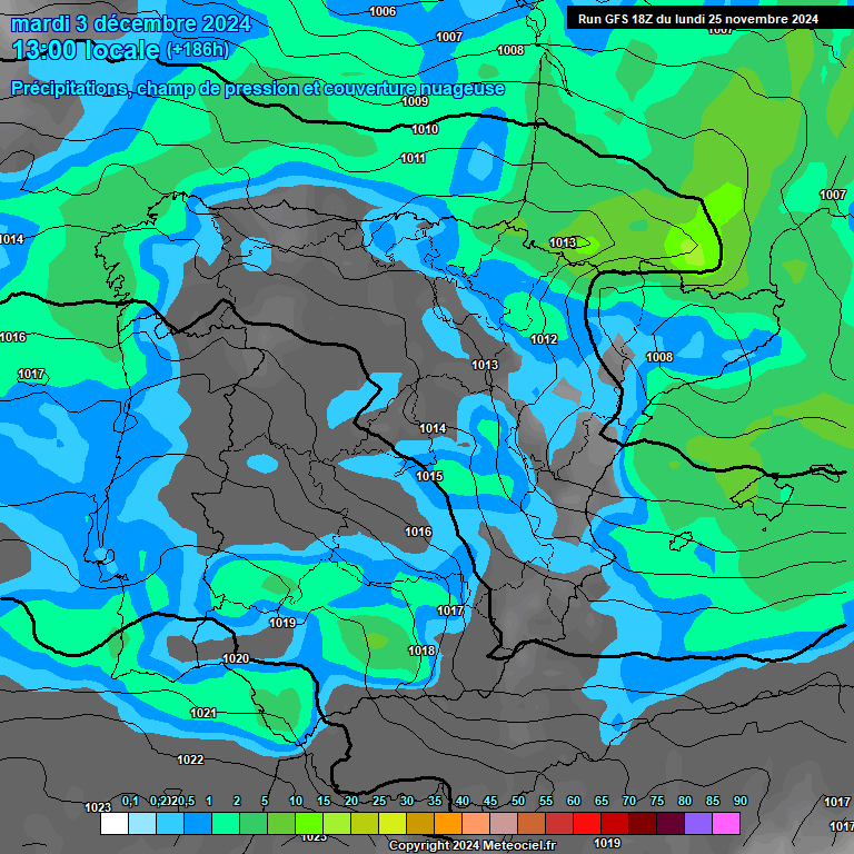 Modele GFS - Carte prvisions 