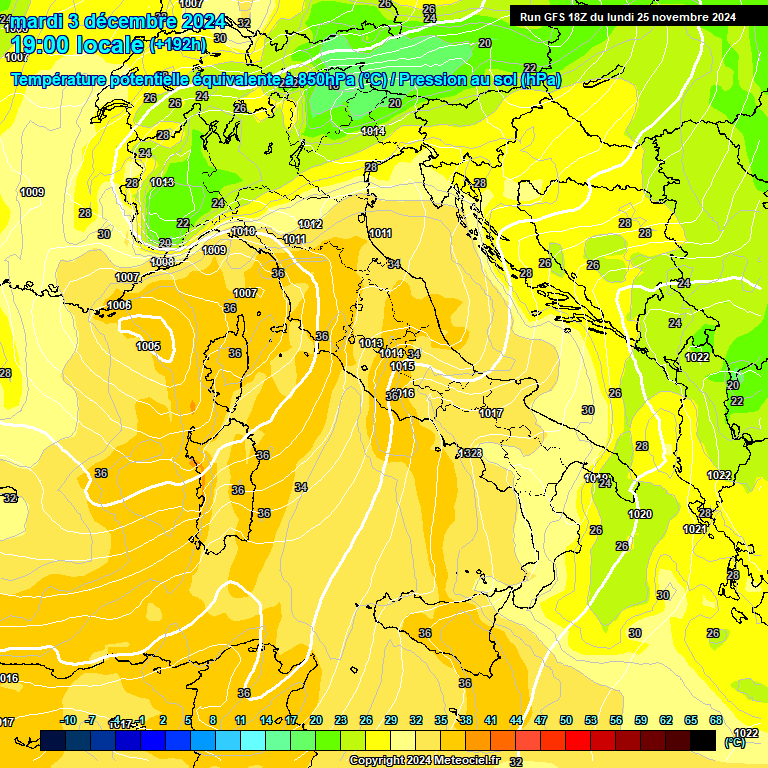 Modele GFS - Carte prvisions 