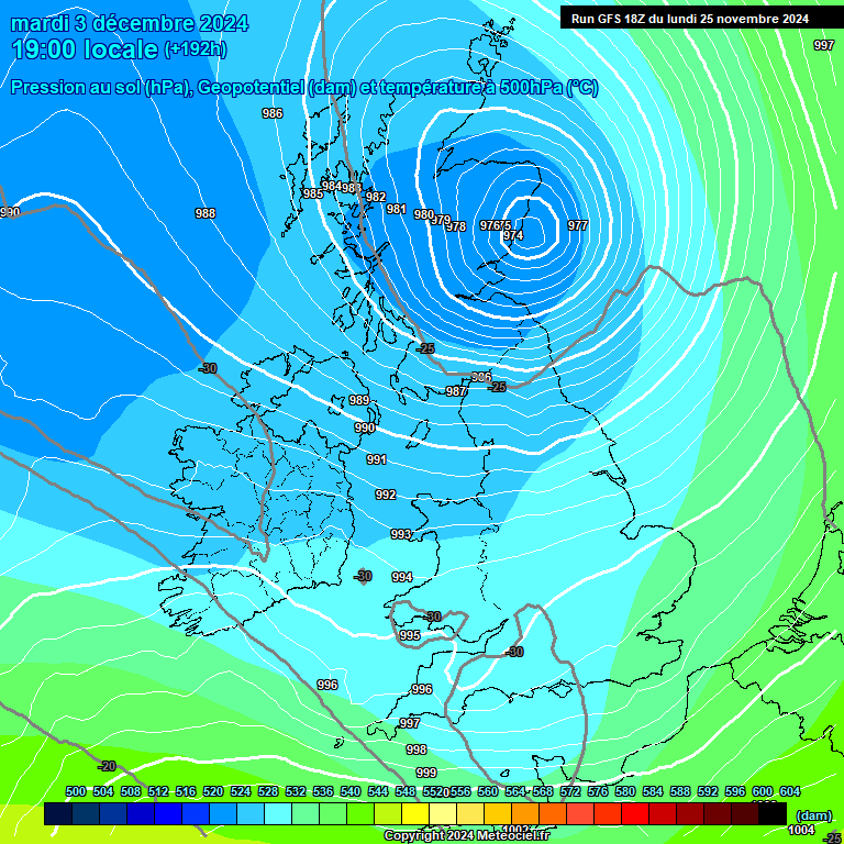 Modele GFS - Carte prvisions 