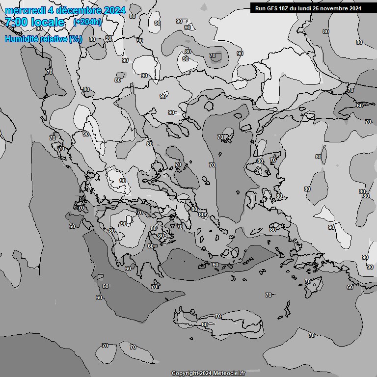 Modele GFS - Carte prvisions 