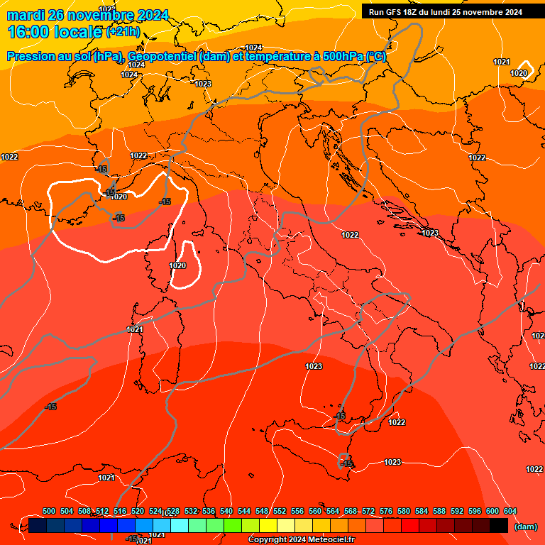 Modele GFS - Carte prvisions 