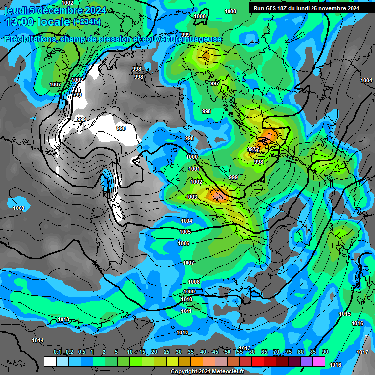 Modele GFS - Carte prvisions 