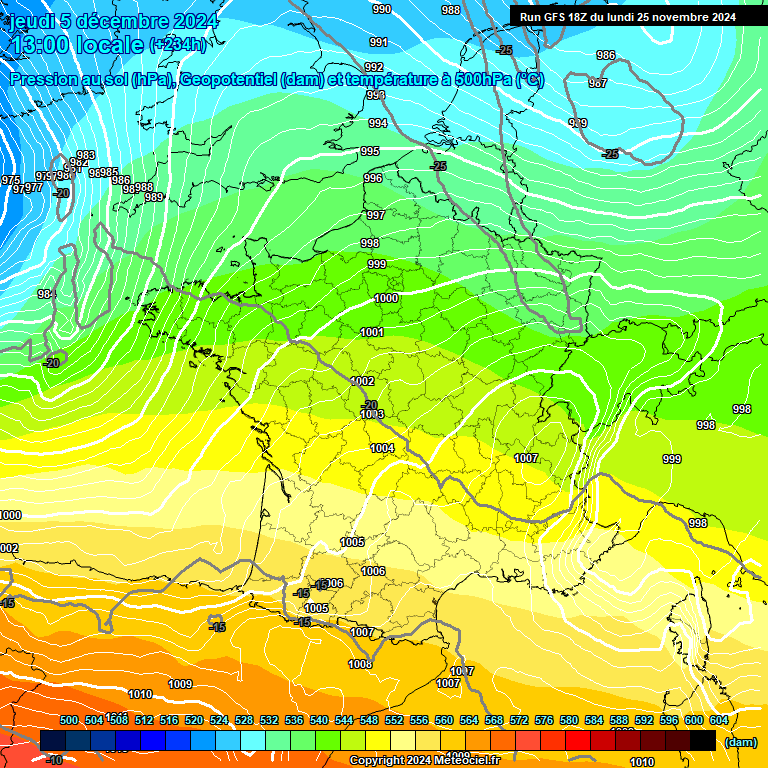 Modele GFS - Carte prvisions 